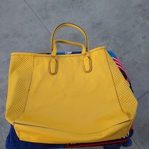 Beautiful Big Yellow Tote/Purse*Leather*XLNT*